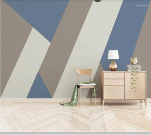 Wallpapers Papel de Parede Nordic Modern Samenvatting Geometrisch 3D Wallpaper Mural Living Room TV Wall Slaapkamer Papers Home Decor