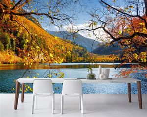 Fonds d'écran Parcs Lac Automne Paysage Nature Po Paysage 3d Papier Peint Papel De Parede Salon Canapé TV Mur Chambre Salle De Bains Peintures Murales