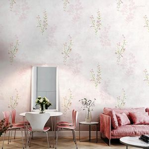 Fondos de pantalla Pastoral Flor coreana 3D Princesa Chica Fondo Papel tapiz Rollo Rosa Decoración floral americana Papel de pared