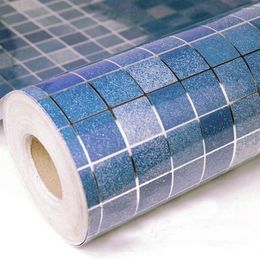 Fonds d'écran PEEL PEET Stick Blue Mosaic Auto-adhésif Paper Paper de salle de bain Cover à comptoir de salle de bain décorations de cuisine