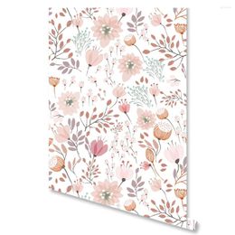 Wallpapers roze bloembladeren contact papier lotus bloemen wallpaper waterdichte zelfklevend voor dressoir ijdelheid nachtkastje thuisdecoratie