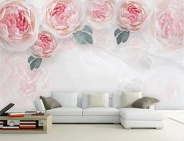 Fonds d'écran Rose Rose Fleur Papier Peint 3D Peintures Murales Décor À La Maison Toile Impression Art Papier Floral Contact Papel De Parede