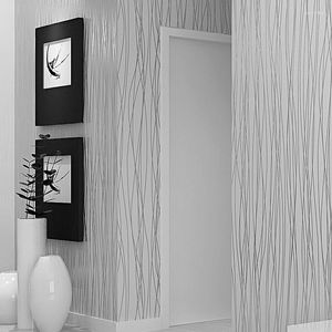 Wallpapers effen grijze zilveren strepen ingekrachtig behangruimte decor moderne luxe gestreepte textuur massief grijze achtergrond muurpapier rol