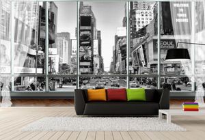 Fonds d'écran PO Stéréoscopique personnalisée pour murs 3D Black White Wallpaper City New York Street View 3D mural mural pour chambre 3121335