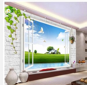 Fonds d'écran PO Fond d'écran pour murs 3D Fenêtre stéréoscopique fond de paroi décoration de la maison