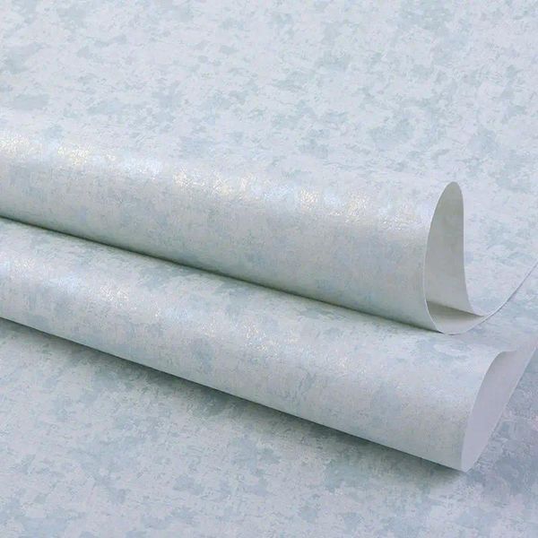 Fonds d'écran Papier peint rétro chiné de couleur pure, rouleau de papier peint en ciment non tissé de style américain bleu pour salon et chambre à coucher