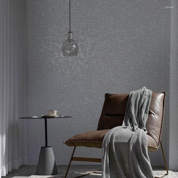 Papel tapiz blanco puro gris Beige Color sólido Papel tapiz textura de lino 3d papel de pared de salón rollo moderno dormitorio Papel Tapiz clásico