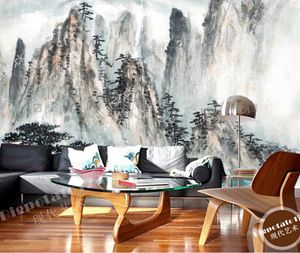 Wallpapers retro behang Chinese landschap schilderen po muurschildering voor woonkamer slaapkamer ontmoeting achtergrond Papel de parede