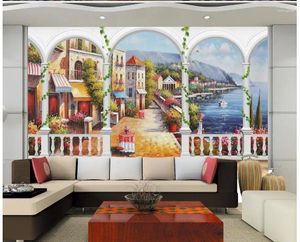 Fonds d'écran Colonne romaine Aegean Seaclassic Wallpaper for Walls 3D Wall Muraux Custom Po Home Decoration