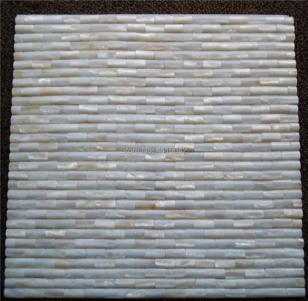 Fonds d'écran Sans Couture Blanc D'eau Douce Nacre Mosaïque Carrelage Pour La Maison Décoration Mur 1 Mètre Carré/lot Motif Convexe AL059