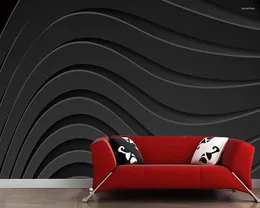 Fonds d'écran PVC auto-adhésif papier peint ligne ondulée murale abstraite utilisée pour la décoration de fond du salon chambre enfants