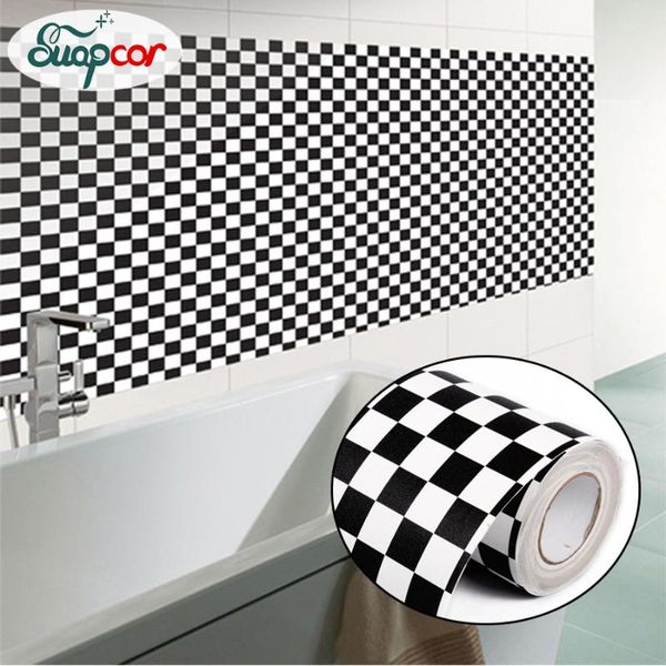 Fonds d'écran auto-adhésif étanche mosaïque papier peint cuisine résistant à l'huile autocollants haute température table de cuisson armoires hotte carrelage mur