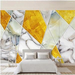 Fonds d'écran Simple Window Mural Personnalité de papier peint rétro Rétro Abstract Géométrique en marbre TV Mur