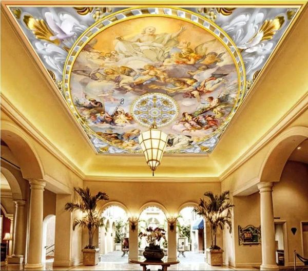 Fonds d'écran Plafon du ciel Fond d'écran Murales murales 3D modernes pour le salon Mural Angel plafonds personnalisés
