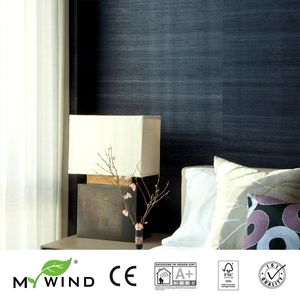 Sfondi Piccolo campione MYWIND Design Nero Grasscloth Lusso Materiale naturale Innocuità Carta da parati intrecciata Decorazione