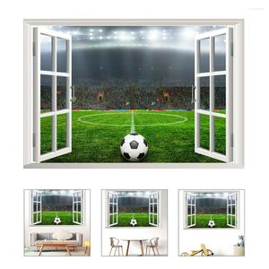 Fonds d'écran Soccer Football Stadium Decor Room Scarm Decal Fake Window Stickers Decoration Affiches Affiches Murs