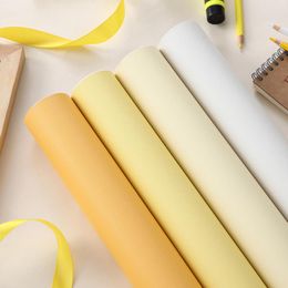 Fonds d'écran Autocollant de dortoir auto-adhésif de couleur unie jaune, papier peint de bureau imperméable et résistant à l'humidité, bureau instantané