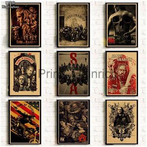 Fondos de pantalla Sons of Anarchy Posters Película Pegatinas de pared papel kraft Impresiones en papel Imagen clara Decoración del hogar Sala de estar regalo J230704