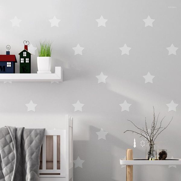 Papeles Pintados Papel Pintado De Estrellas Habitación Infantil Cielo Azul Y Nubes Blancas Dormitorio Infantil Estilo Princesa No Tejido