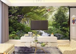 Wallpapers Stereoscopisch behang op maat 3d voor woonkamer bossteen moderne tv-achtergrond 3 D muren