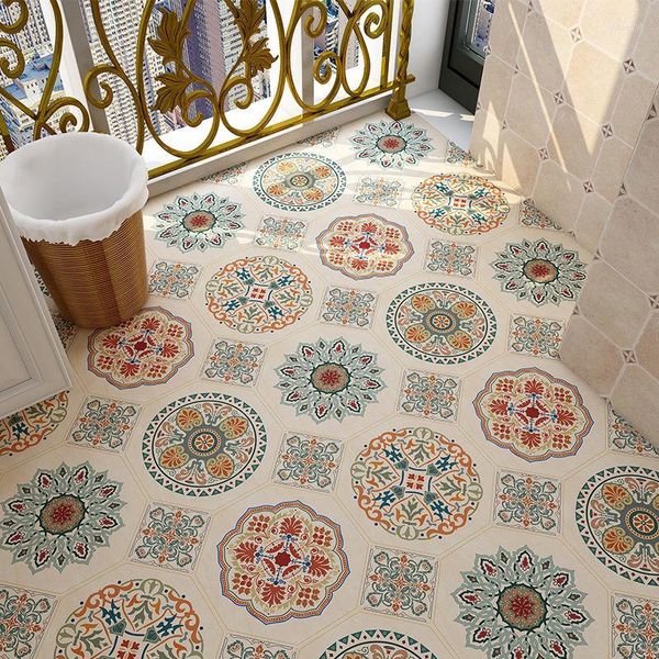 Fondos de pantalla El poste del piso de la cocina Papel tapiz impermeable para el baño Decoración de azulejos de cerámica Pegatinas resistentes al desgaste Decoración