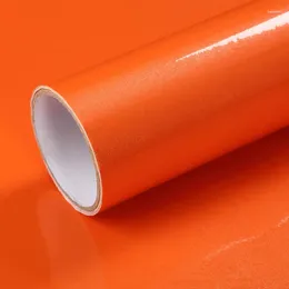 Wallpapers Dikke Oranje Verf Parelmoer Meubelrenovatie Stickers Keuken Glanzend Behang Zelfklevend Waterdicht