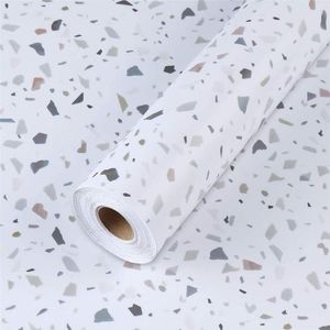 Papier peint épaississant marbre Terrazzo papier peint brillant autocollant PVC auto-adhésif étanche meubles armoires de cuisine rechaper autocollants