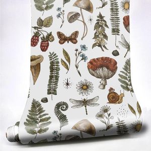 Wallpapers tropische jungle plant bloemen behang zelfklevende champignon vlinderbladeren stickers contact papier peel en stick