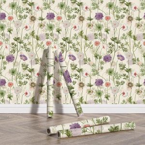 Wallpapers vintage botanische bloemenschil en stokbehang zelfklevende kast stickers groen verwijderbaar contactpapier huisdecoratie
