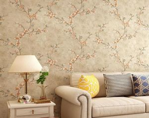 Fonds d'écran Vintage Green Yellow Flower Wallpaper 3D CHAMBRE PEEL et Stick Auto adhésif Mural salon Paper Paper Art W2388245116