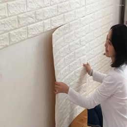 Fonds d'écran Panneaux muraux en mousse motif brique auto-adhésif papier peint PVC autocollants imperméables 70 cm x 1 m peler et coller 3D