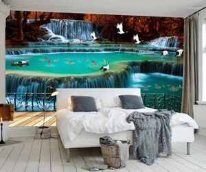 Fonds d'écran papier peint 3d cascade HD moderne pour les murs de la chambre