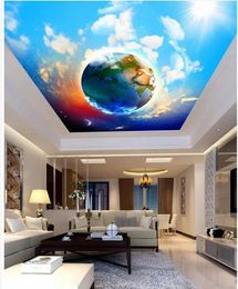Fonds d'écran papier peint 3D stéréoscopique étoile bleu nuage moderne pour le salon muraux de plafond décoration