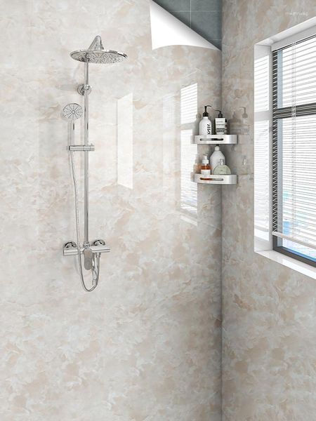 Fondos de pantalla Papel tapiz para paredes en rollos Baño Pegatinas de pared impermeables Inodoro Autoadhesivo Renovación de la cocina Decoración del hogar