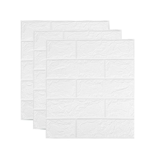 Papeles pintados Pegatinas de pared 3D Ladrillo de piedra Pegatinas de pared autoadhesivas Fácil de pegar y despegar Estante de papel contra salpicaduras VC