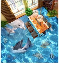 Wallpapers waterdichte vloer muurschildering po wallpaper 3d stereoscopische oceaanwereld thuisdecoratie