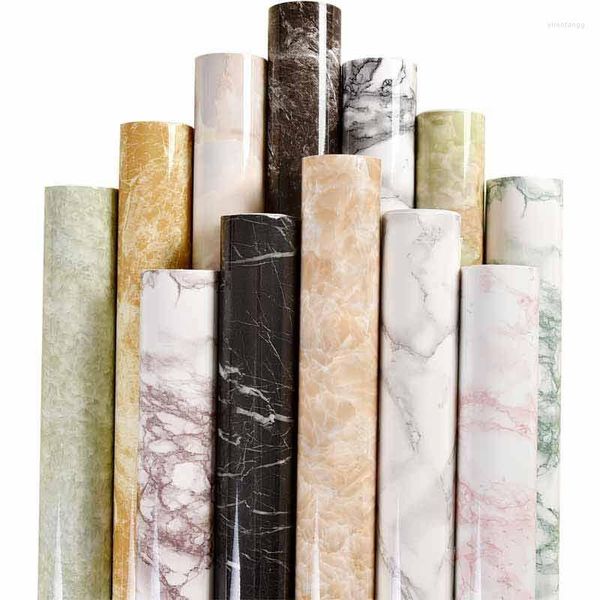 Fonds d'écran imperméables PVC imitation marbre motif autocollants papier peint auto-adhésif pour salon cuisine meubles rénovation