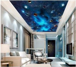 Wallpapers wdbh aangepaste 3D plafond muurschilderingen behang de melkachtige manier melkweg sterrenhemel sky schilderen muur voor woonkamer