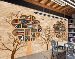Fondos de pantalla WDBH Mural personalizado 3D PO Wallpaper en las paredes Librería nostálgica Murales de pared de fondo para sala de estar para sala de estar