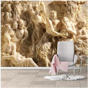 Fonds d'écran WDBH personnalisé Po 3D papier peint en relief grec mythique Figure fond peinture décor à la maison salon pour murs 3 D292S