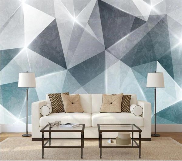Fondos de pantalla Wellyu Custom Gran Mural Moderno Minimalista Líneas abstractas Geométrica TV Fondo Sala de estar Dormitorio Papel tapiz