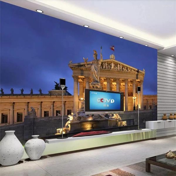 Fondos de pantalla Wellyu Papel tapiz personalizado Murales estéreo 3D Escultura europea y americana Columna de Roma El salón decorativo