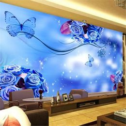 Wallpapers Wellyu Behang op maat Papel De Parede 3d Blue Enchantress TV Achtergrond Muur Para Sala Papier Peint
