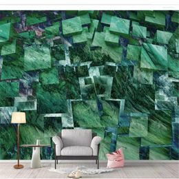 Fonds d'écran Wellyu Papier peint personnalisé Papel De Parede 3D Solide Géométrique Carré Grand Salon Chevet Mur Behang