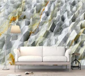 Wallpapers Wellyu Behang op Maat Papel De Parede Abstract Geometrisch Driedimensionaal Taps Gemarmerd Modern 3D Achtergrond Wandtapijt