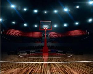 Fonds d'écran Wellyu personnalisé grand papier peint beau terrain de basket-ball cool conception 3D fond peinture murale Papel De Parede3D