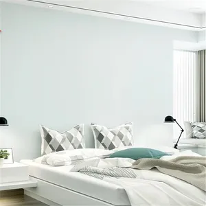 Wallpapers lellyu licht blauw grijs wallpaper Nordic moderne eenvoudige pure kleur woonkamer slaapkamer tv -achtergrond