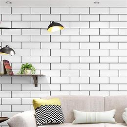 Wallpapers Wellyu Noordse zwart -witte plaid behang baksteen thee winkel kledingwinkel papel de parede