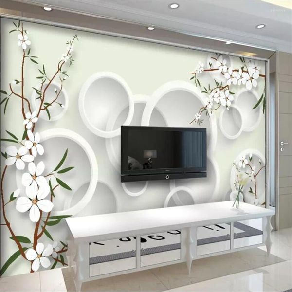 Fonds d'écran Wellyu Papel de Parede Custom Wallpaper 3d grandes peintures murales modernes Boutique Elegant Fresh Flower Living Room TV