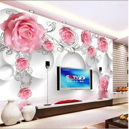 Wallpapers Wellyu Papel De Parede Papier Peint Custom Wallpaper Dreams 3D Circle TV Walls Para Quarto Behang